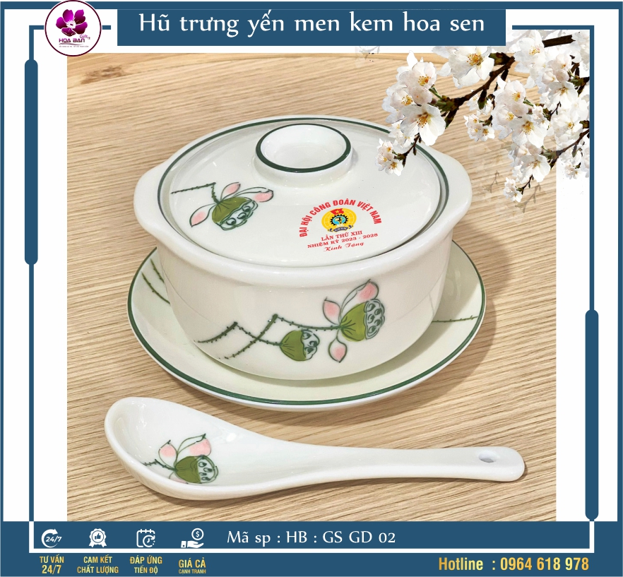 Hũ trưng yến men kem